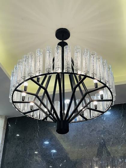 Blackened steel drum, daylight — decorative lighting made by SARA Enterprises, Greater Noida
