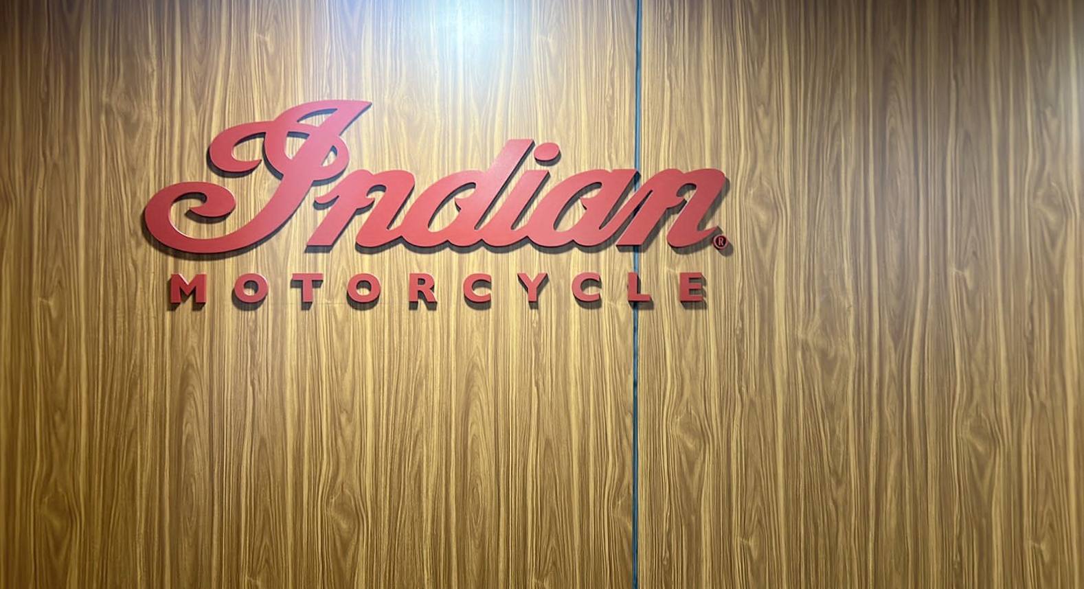 Indian Motorcycle 3D brand letters fabricated and installed by SARA Enterprises