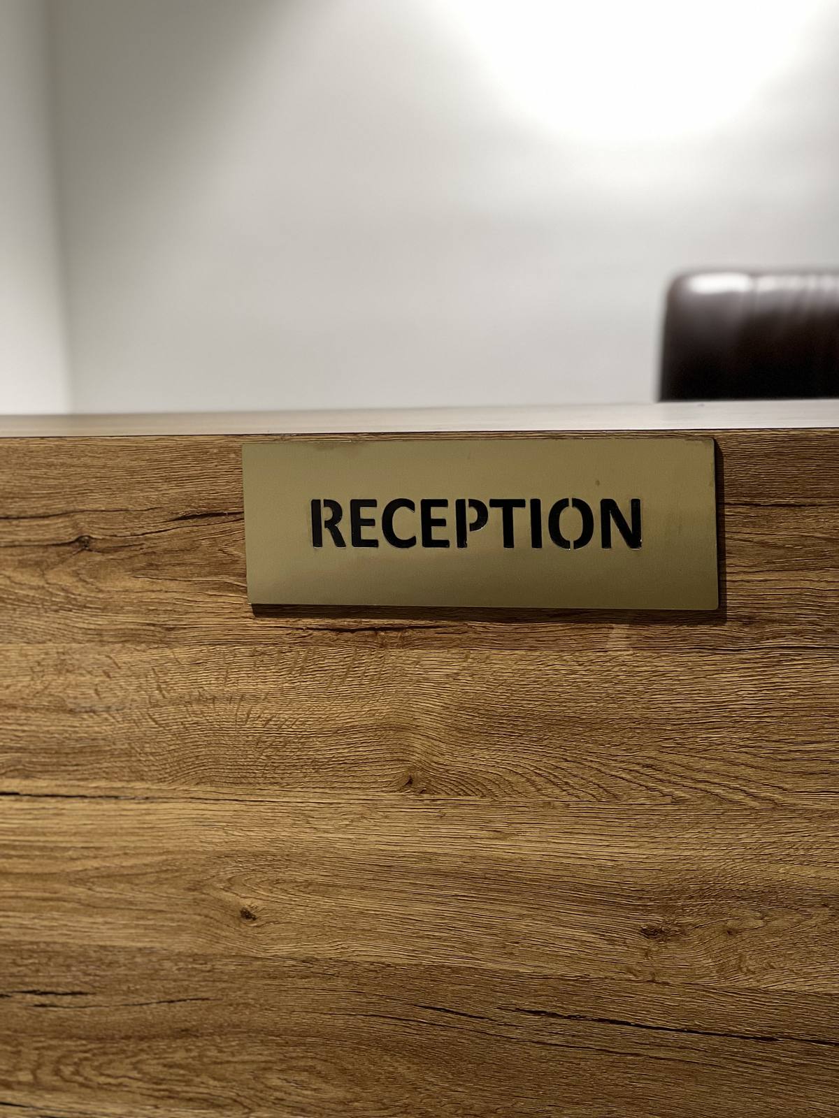 Brass Reception Desk Plate