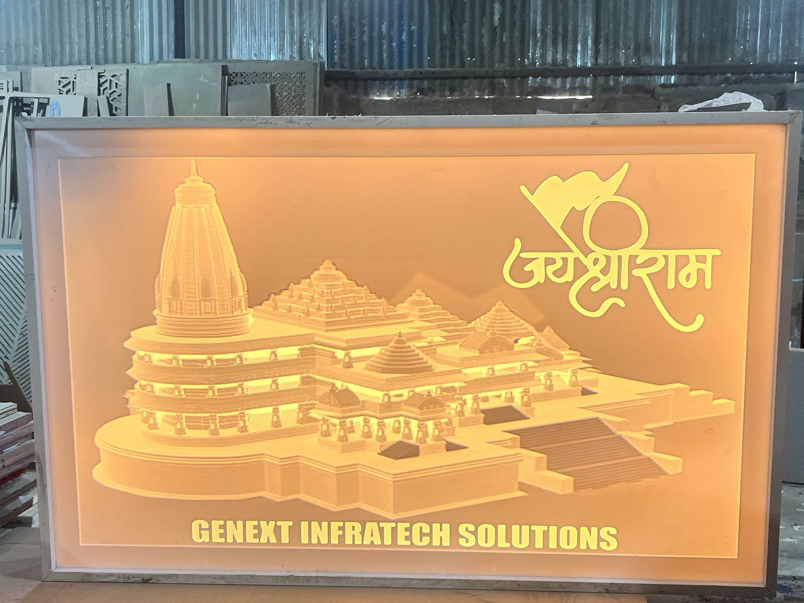 Backlit Temple Relief Lightbox