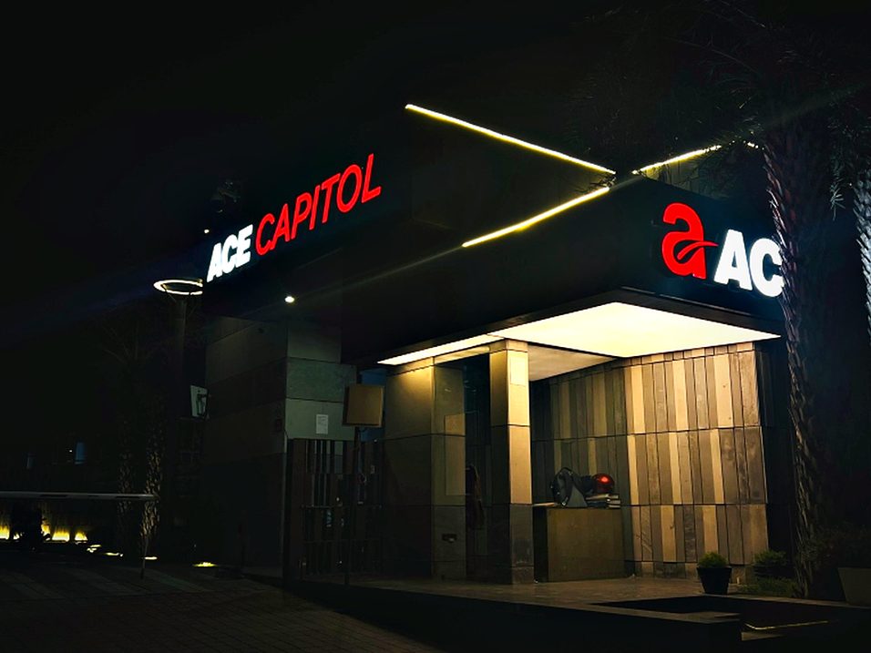 LED-lit entrance signage at ACE Capitol, made by SARA Enterprises