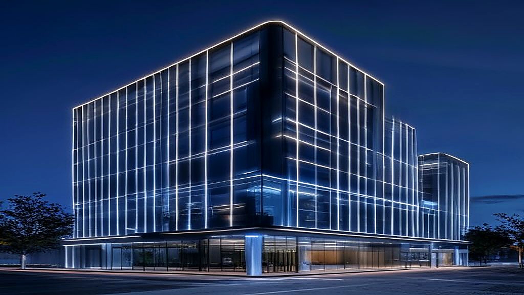 Facade lighting installed by SARA Enterprises